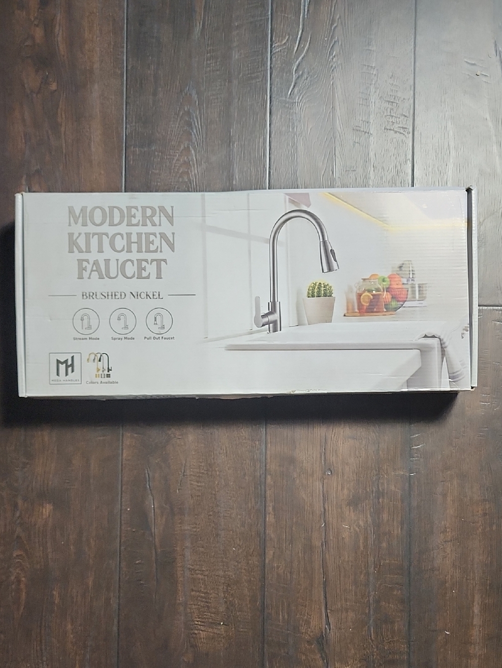 Mega Handles Modern Kitchen Faucet Brushed Nickel